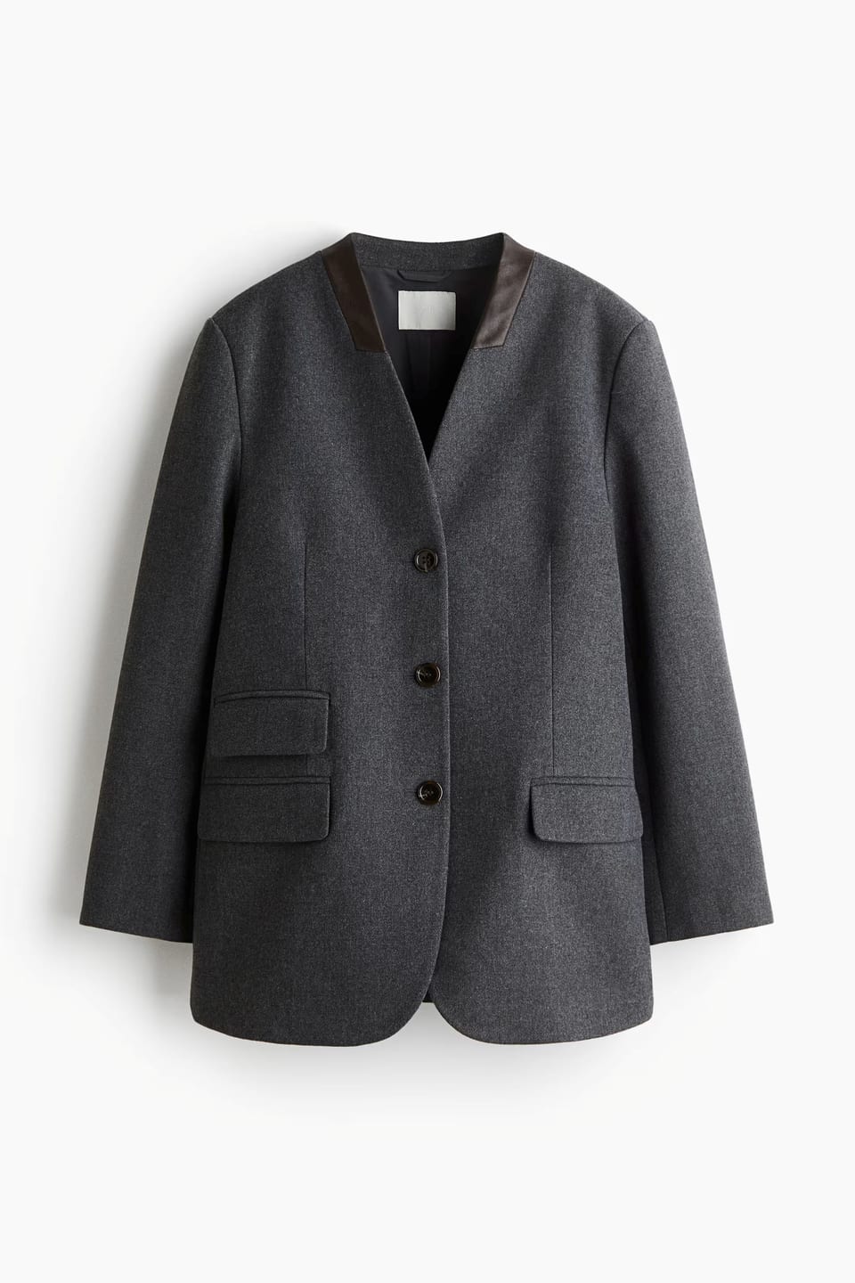 h&m end-of-season sale collarless blazer